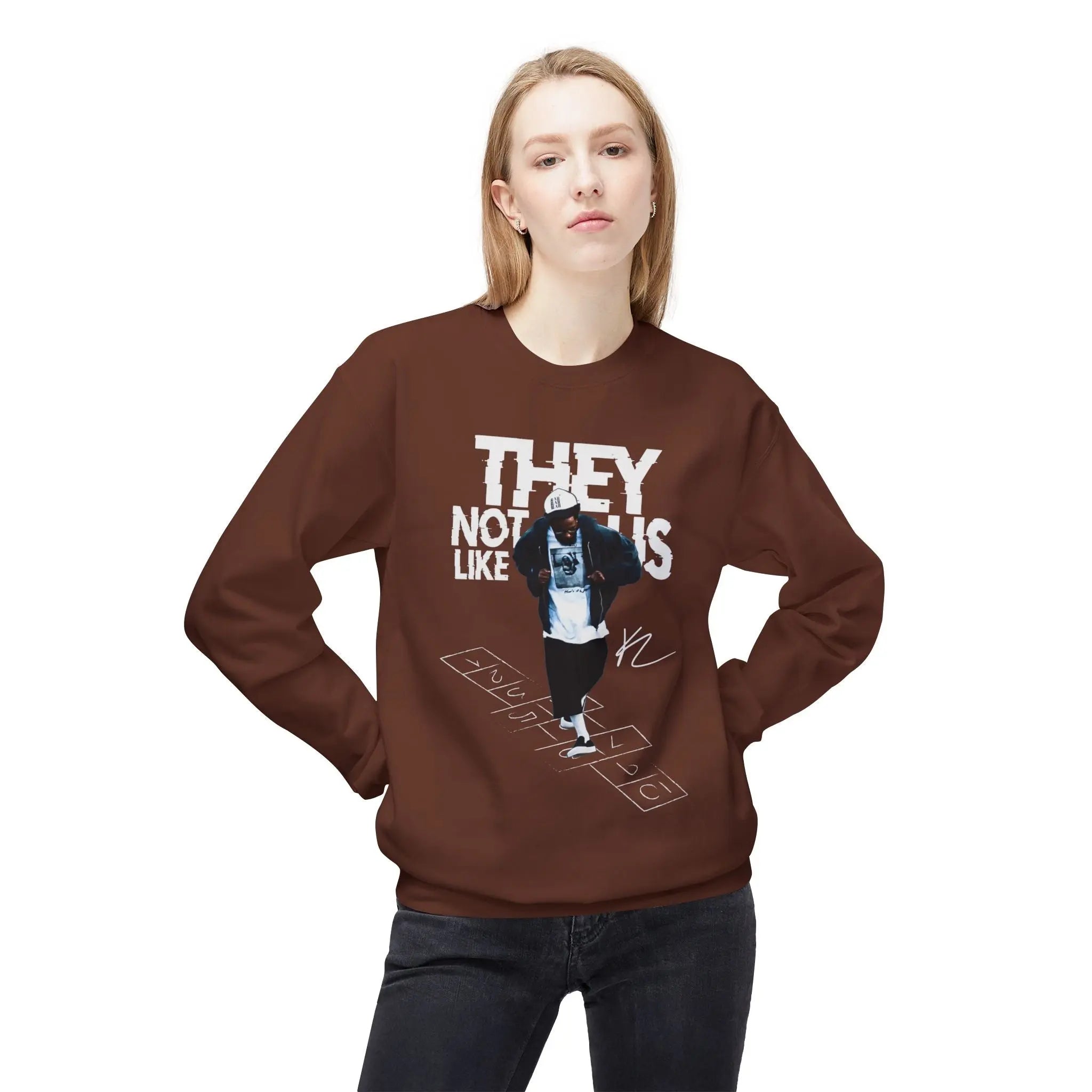 Kendrick Street Style Crewneck Sweatshirt - 'They Not Us Like Us' Printify