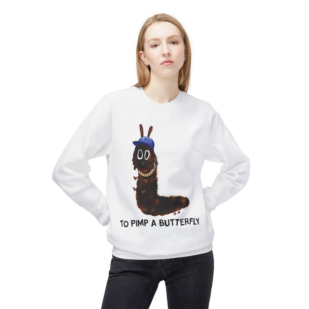 Kendrick Unisex Fleece Crewneck Sweatshirt - 'To Pimp a Butterfly' Design Printify