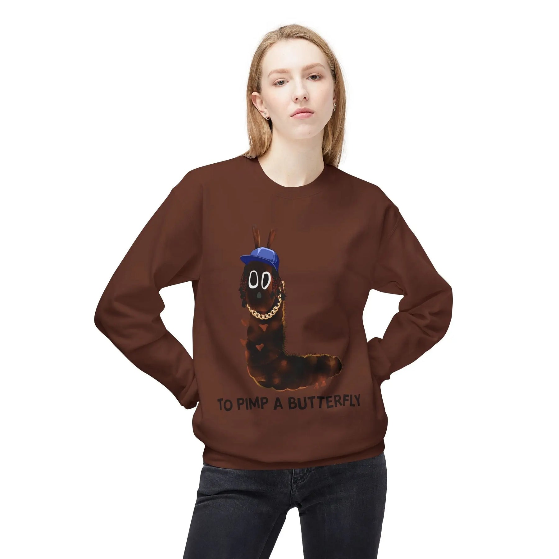Kendrick Unisex Fleece Crewneck Sweatshirt - 'To Pimp a Butterfly' Design Printify