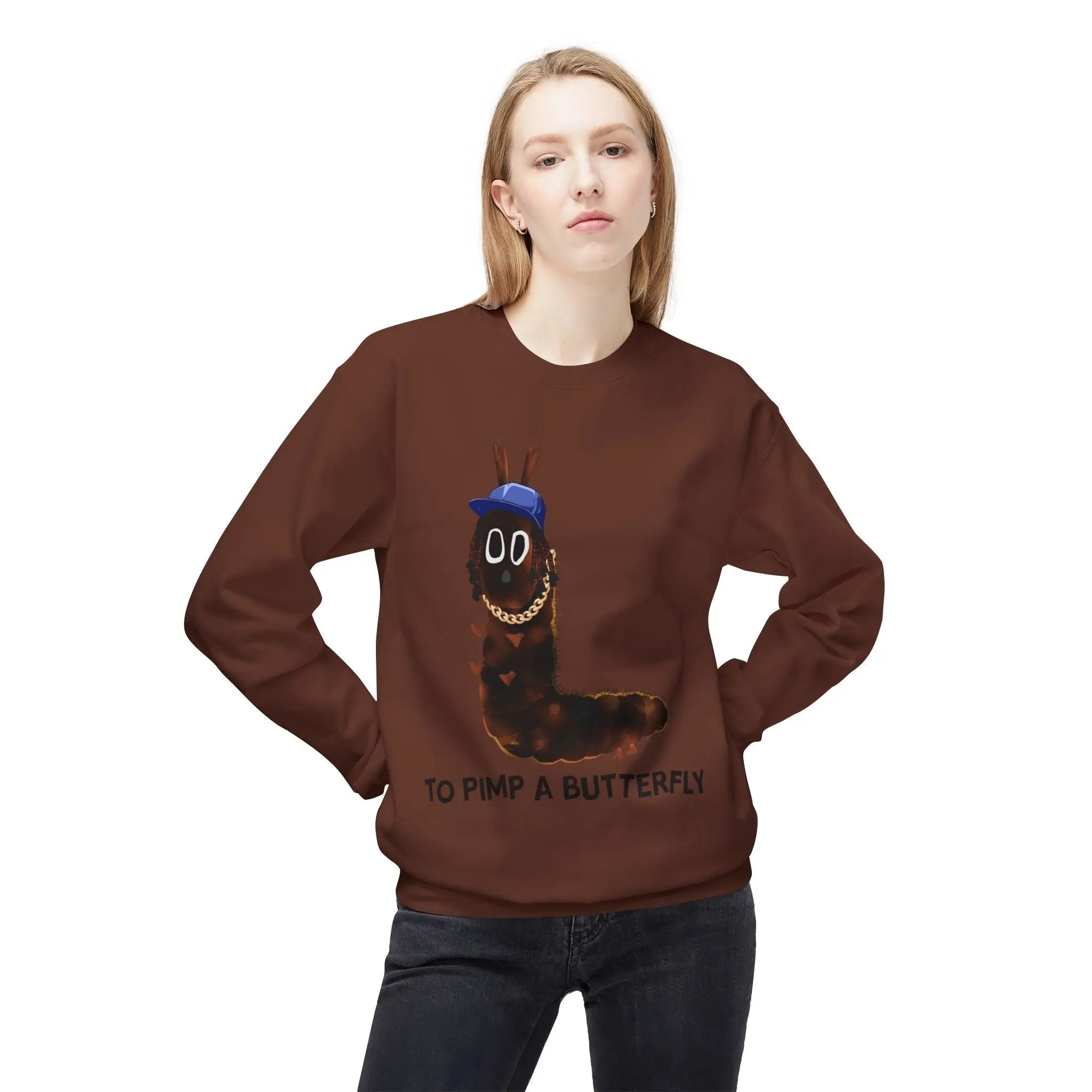 Kendrick Unisex Fleece Crewneck Sweatshirt - 'To Pimp a Butterfly' Design Printify