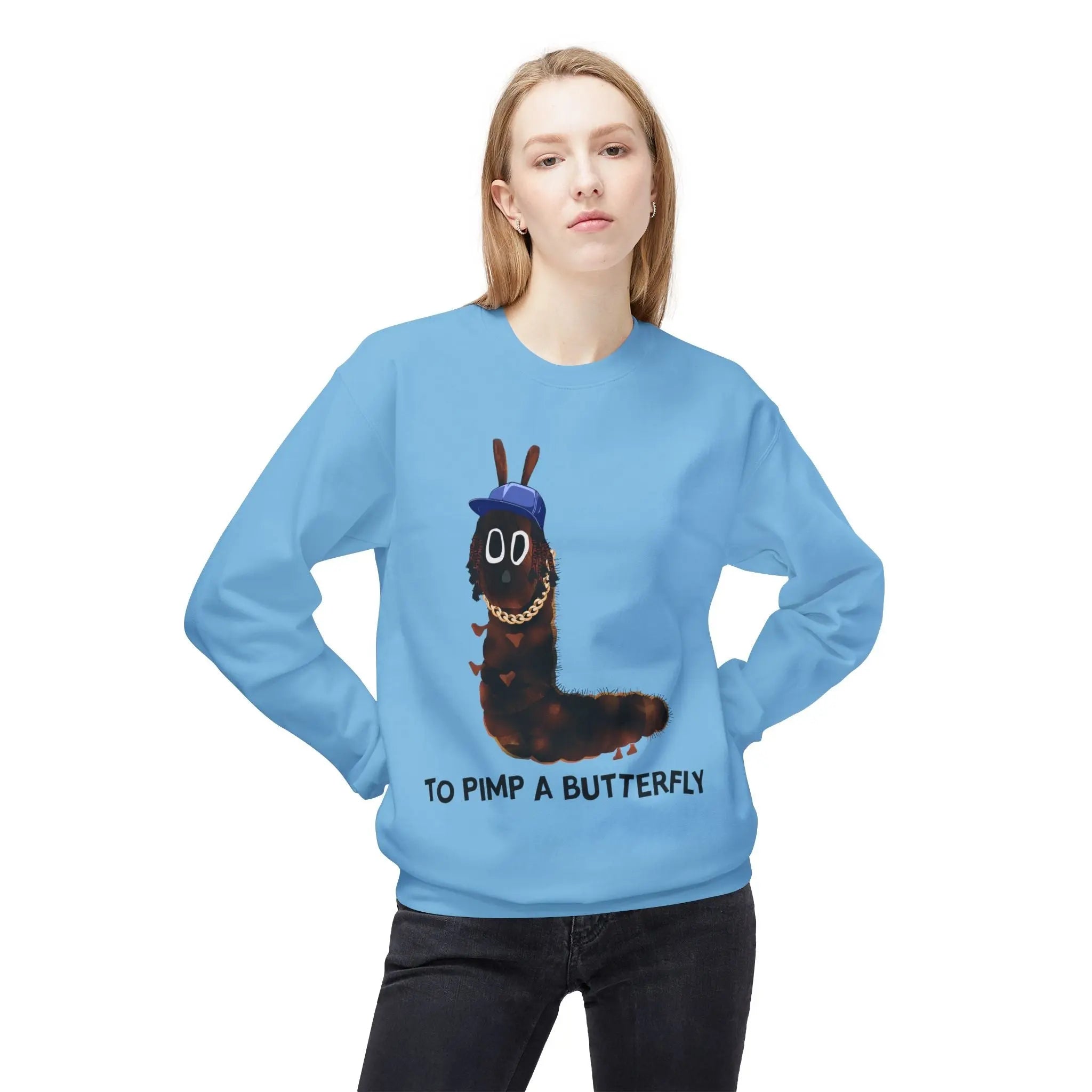 Kendrick Unisex Fleece Crewneck Sweatshirt - 'To Pimp a Butterfly' Design Printify