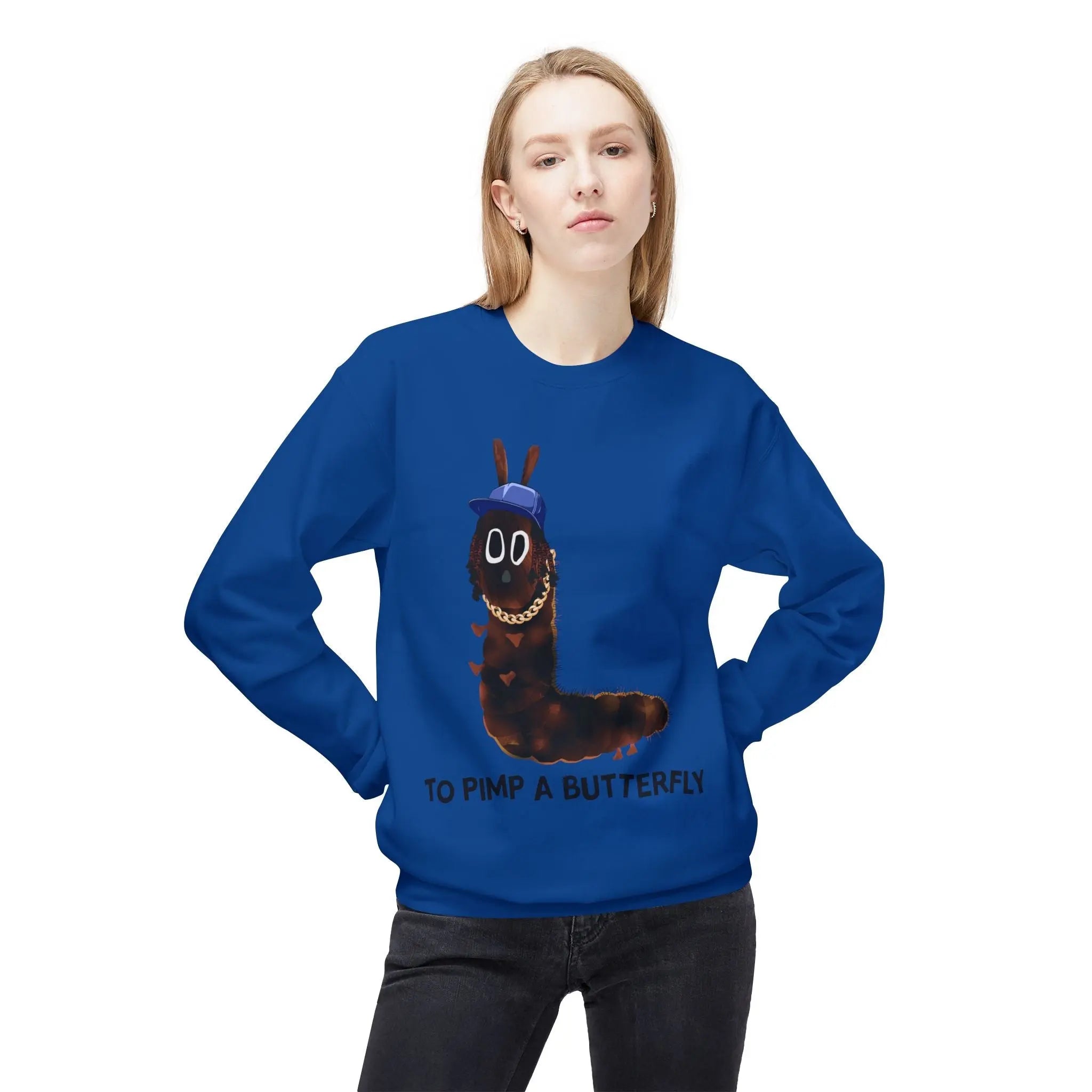 Kendrick Unisex Fleece Crewneck Sweatshirt - 'To Pimp a Butterfly' Design Printify