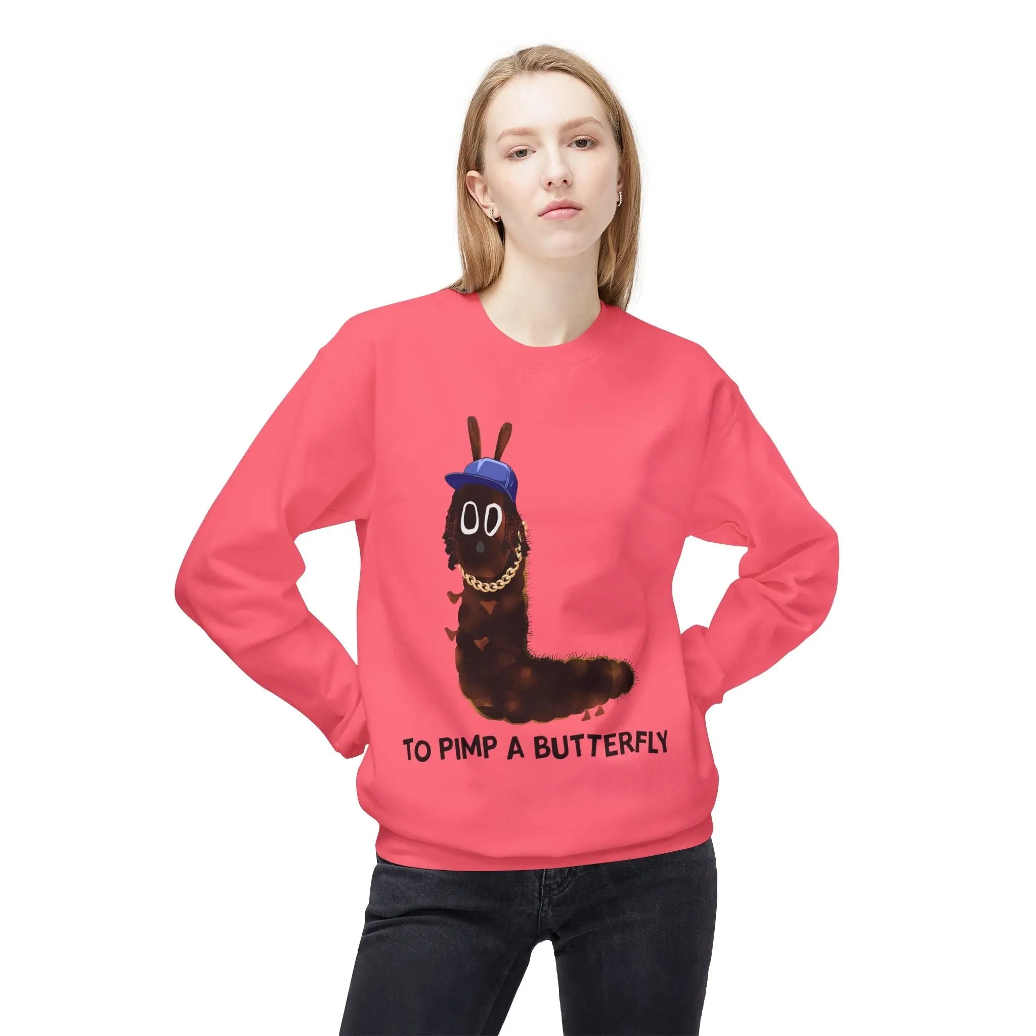 Kendrick Unisex Fleece Crewneck Sweatshirt - 'To Pimp a Butterfly' Design Printify