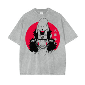 Kiba Naruto Oversize Snow Washed T-Shirt ODMPOD