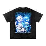 Killua Hunter x Hunter Acid Wash Oversize T-Shirt ODMPOD