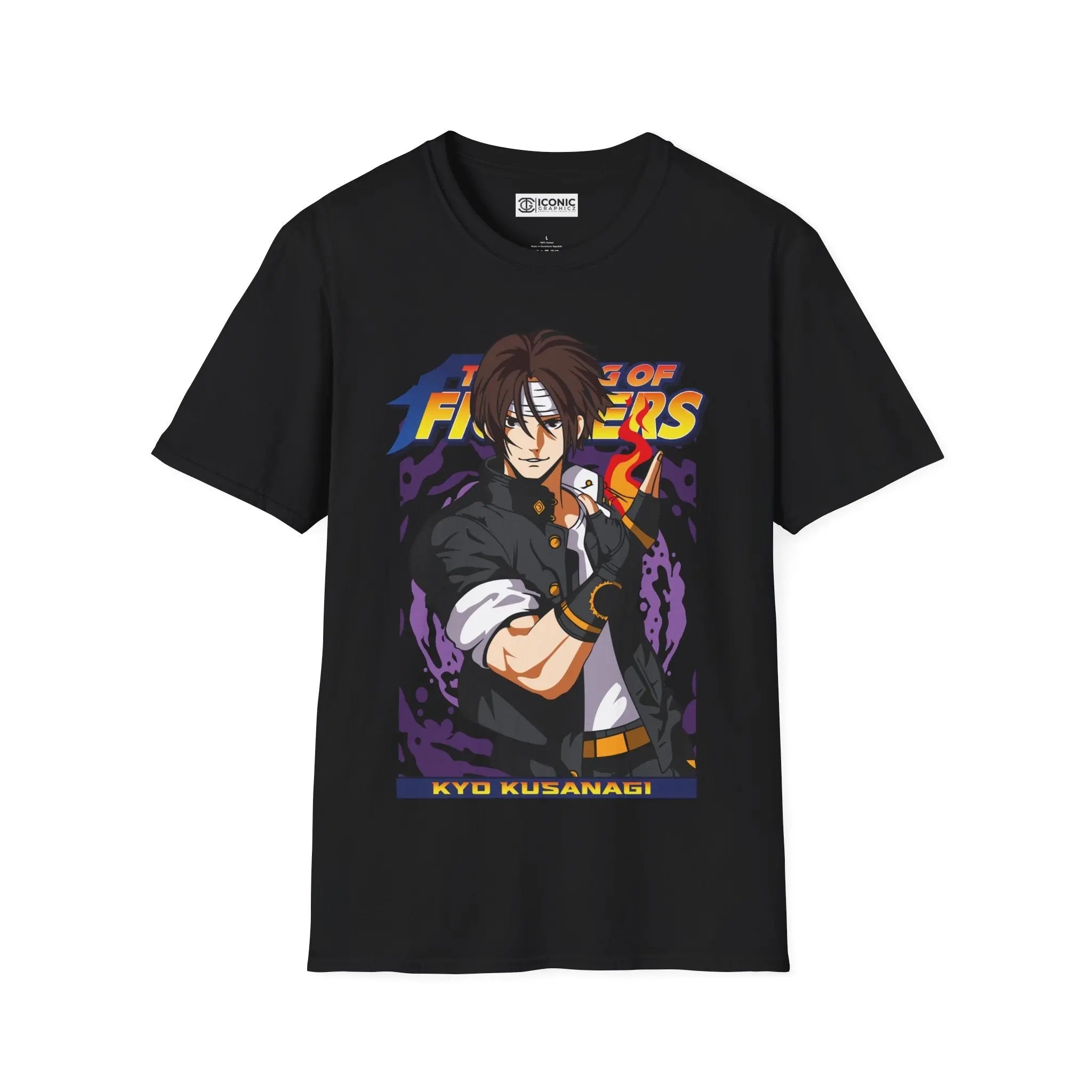 King of Fighters Kyo Kusanagi T-Shirt - Softstyle Unisex Tee for Gamers Printify