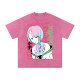 Lucy Cyberpunk Edgerunners Acid Wash Oversize T-Shirt ODMPOD