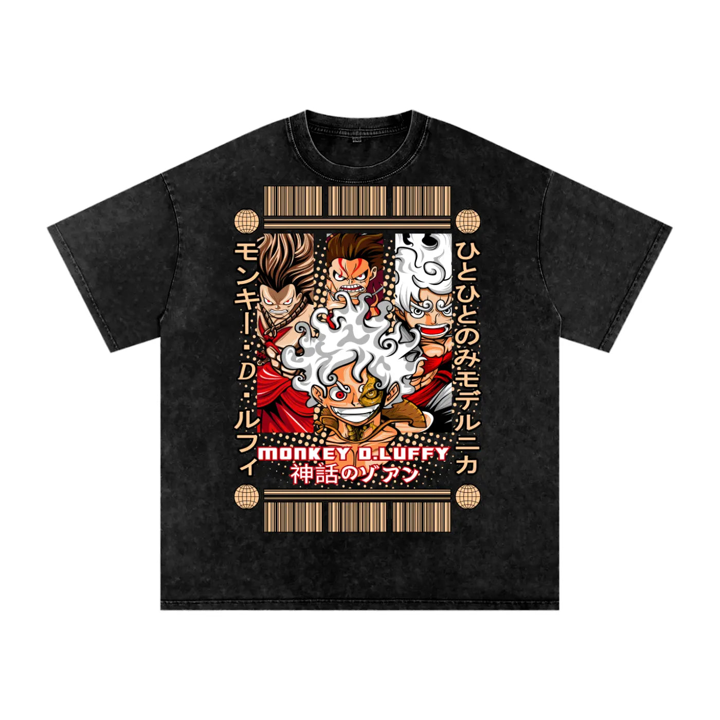 Luffy One Piece Acid Wash Oversize T-Shirt - 250 GSM ODMPOD