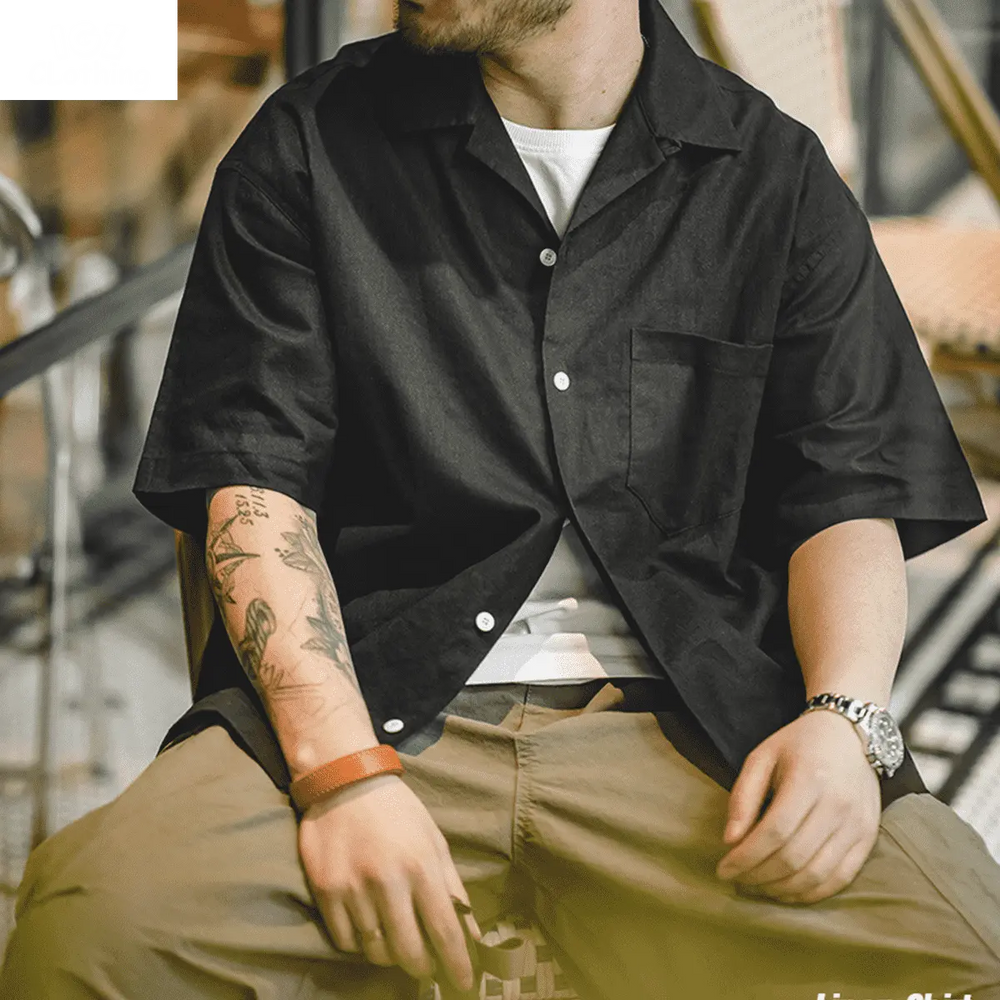 Luigi Death Stare Cuban Collar Short-sleeve Shirt IGZ Clothing