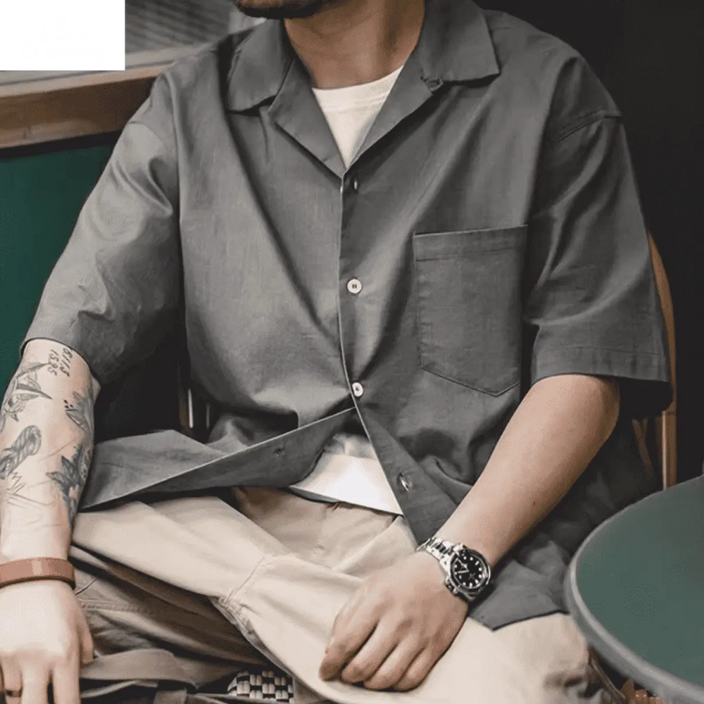 Luigi Death Stare Cuban Collar Short-sleeve Shirt IGZ Clothing