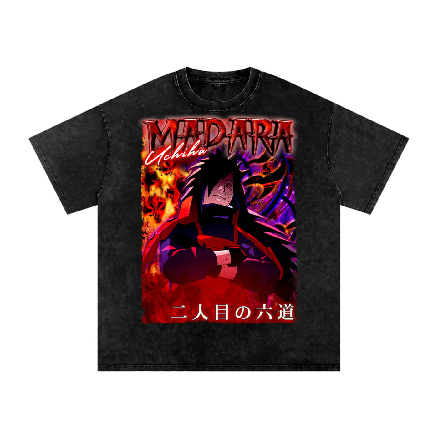 MADARA UCHIHA Naruto Acid Wash Oversize T-Shirt ODMPOD