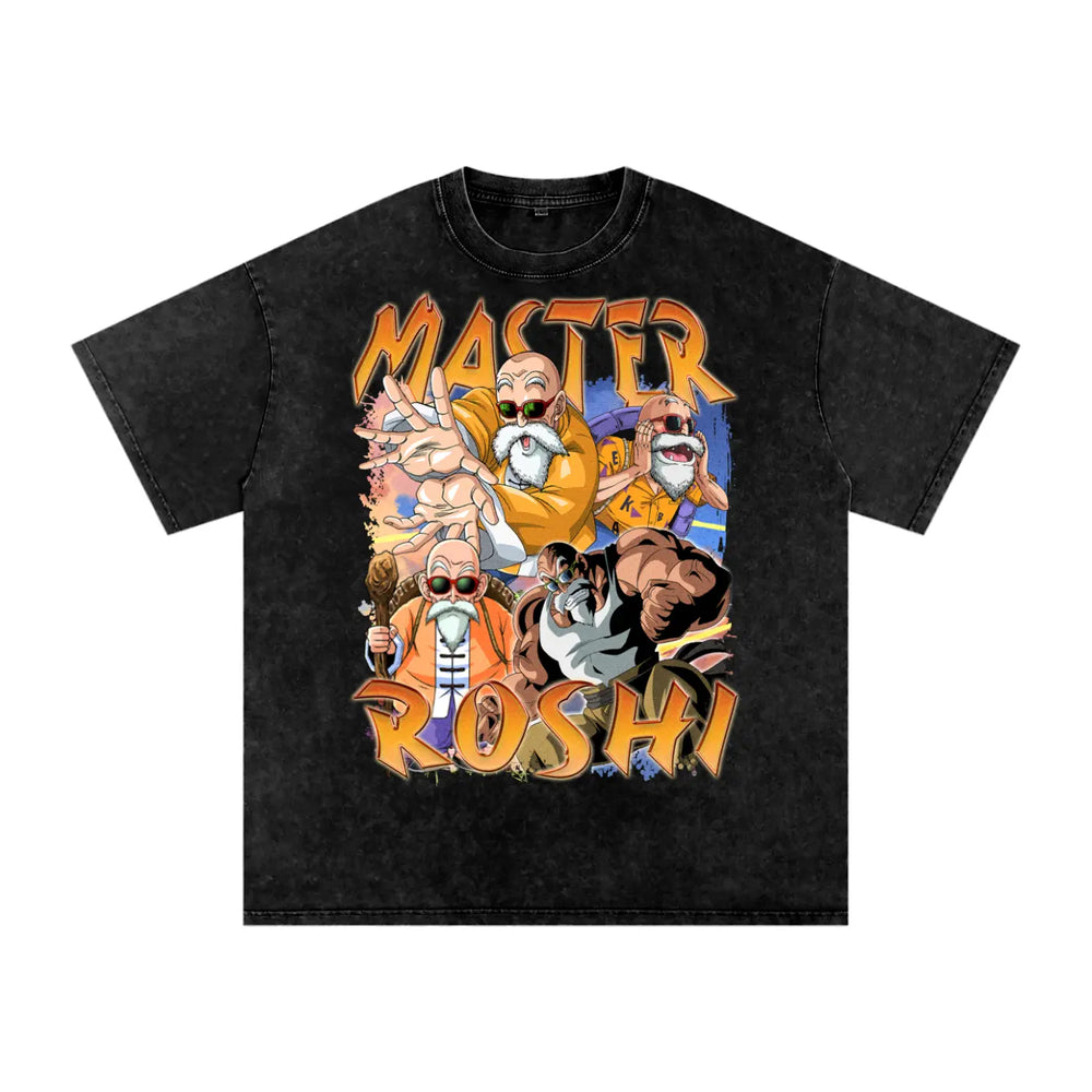 Master Roshi Dragonball Acid Wash Oversize T-Shirt ODMPOD
