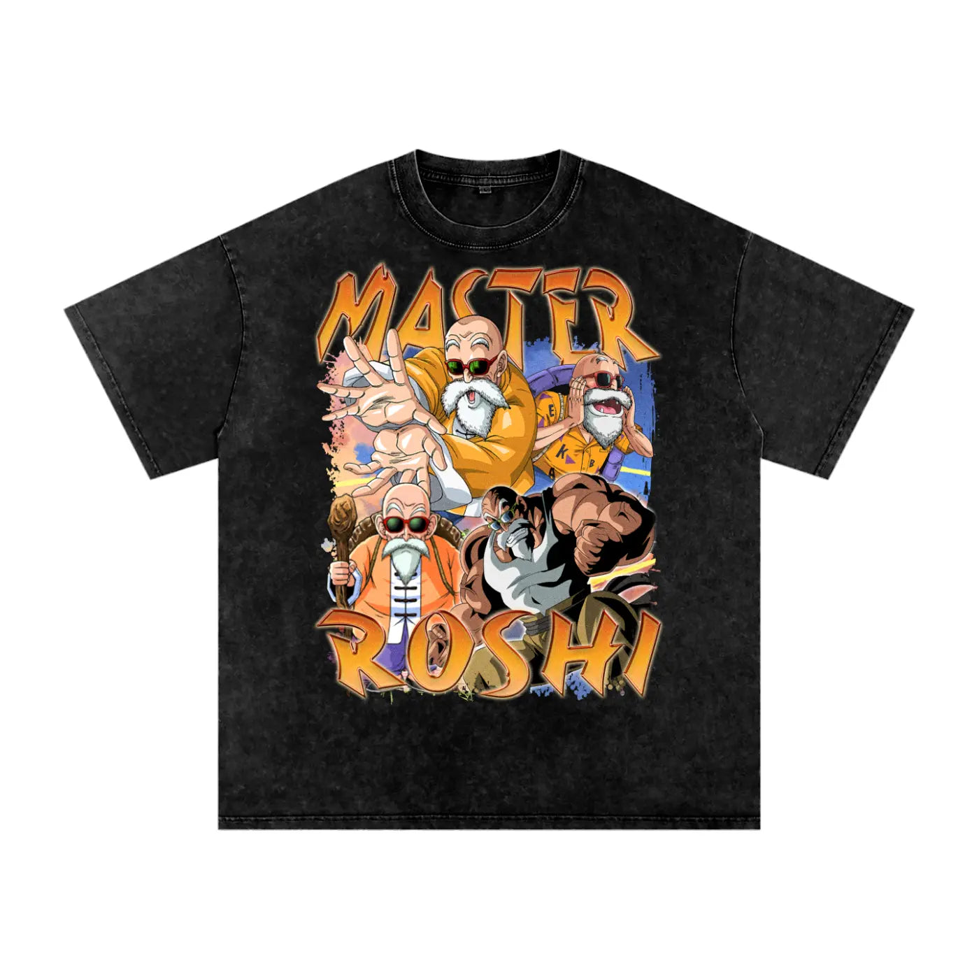Master Roshi Dragonball Acid Wash Oversize T-Shirt ODMPOD