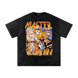 Master Roshi Dragonball Acid Wash Oversize T-Shirt ODMPOD