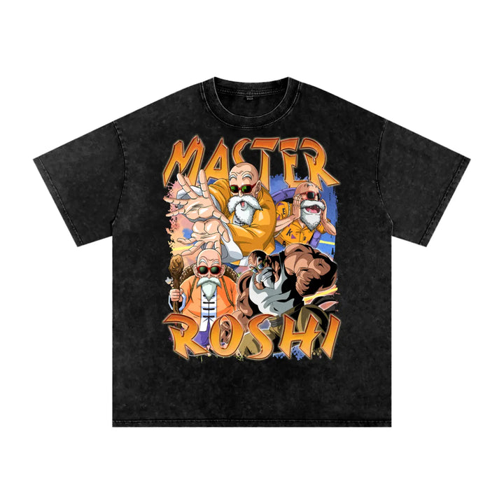 Master Roshi Dragonball Acid Wash Oversize T-Shirt ODMPOD