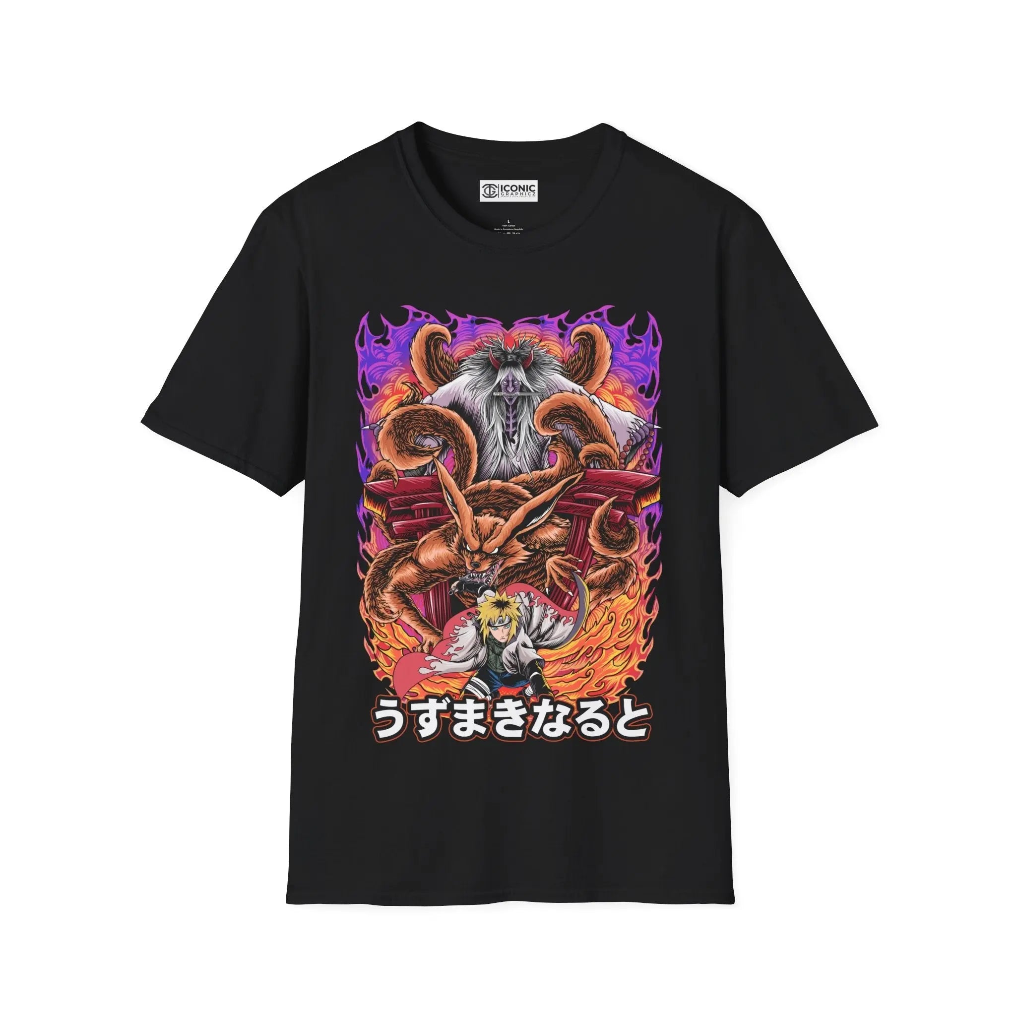 Minato and Kurama Naruto T-Shirt Printify