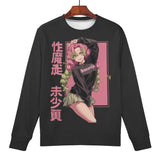 Mitsuri Womens All Over Print Crew Neck Streetwear Sweatshirt IGZ Clothing