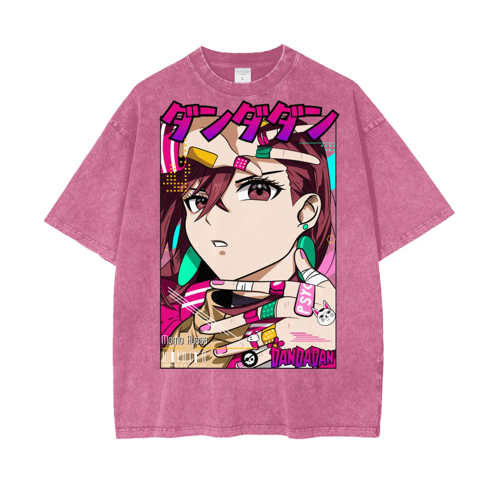 Momo Dandadan Oversize Snow Washed T-Shirt ODMPOD