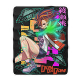 Momo Dandadan Sherpa Fleece Blanket Printify
