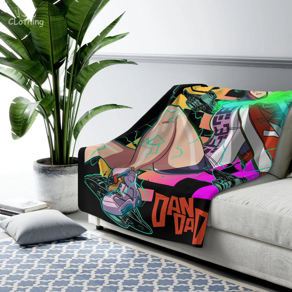 Momo Dandadan Sherpa Fleece Blanket Printify