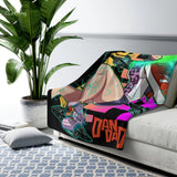 Momo Dandadan Sherpa Fleece Blanket Printify