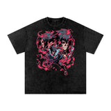 Naruto Sasuke Acid Wash Oversize T-Shirt ODMPOD