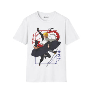 Naruto and Uchiha Sasuke T-Shirt - IGZ Clothing  - Naruto and Sasuke Unisex Softstyle T-Shirt Best Price 26 at IGZ Clothing 