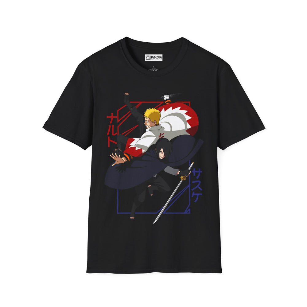 Naruto and Uchiha Sasuke T-Shirt - IGZ Clothing  - Naruto and Sasuke Unisex Softstyle T-Shirt Best Price 26 at IGZ Clothing 