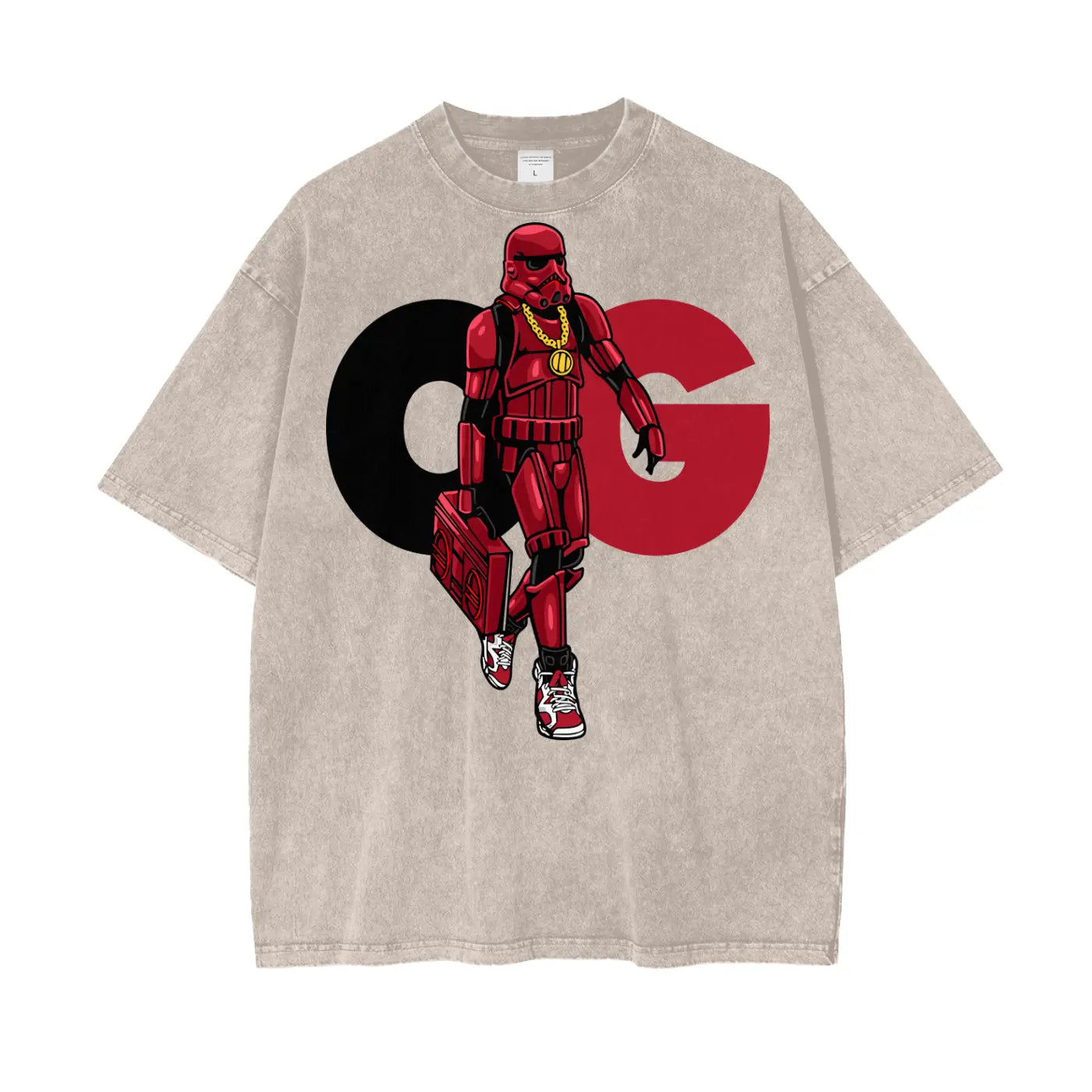 OG Storm Trooper Starwars Oversize Snow Washed T-Shirt ODMPOD
