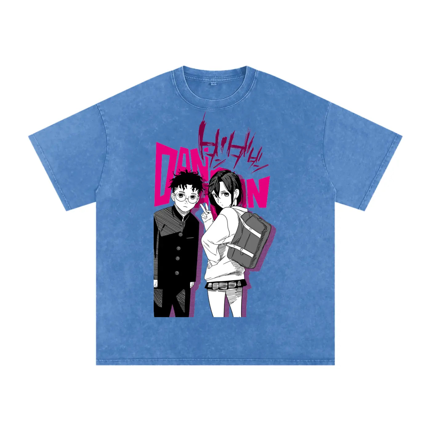Okarun x Momo Dandadan Acid Wash Oversize T-Shirt ODMPOD