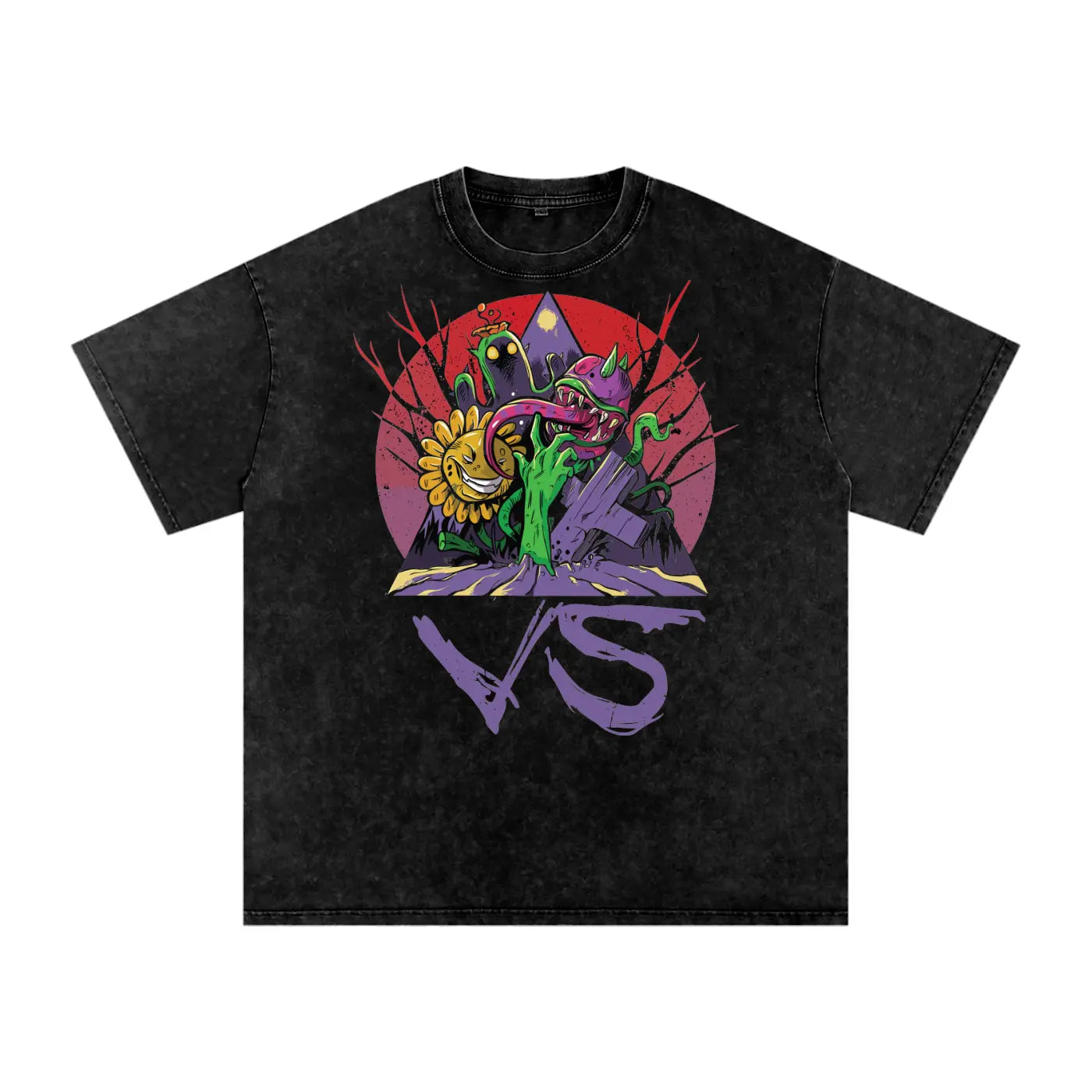 Plant vs Zombies Acid Wash Oversize T-Shirt - 250 GSM ODMPOD