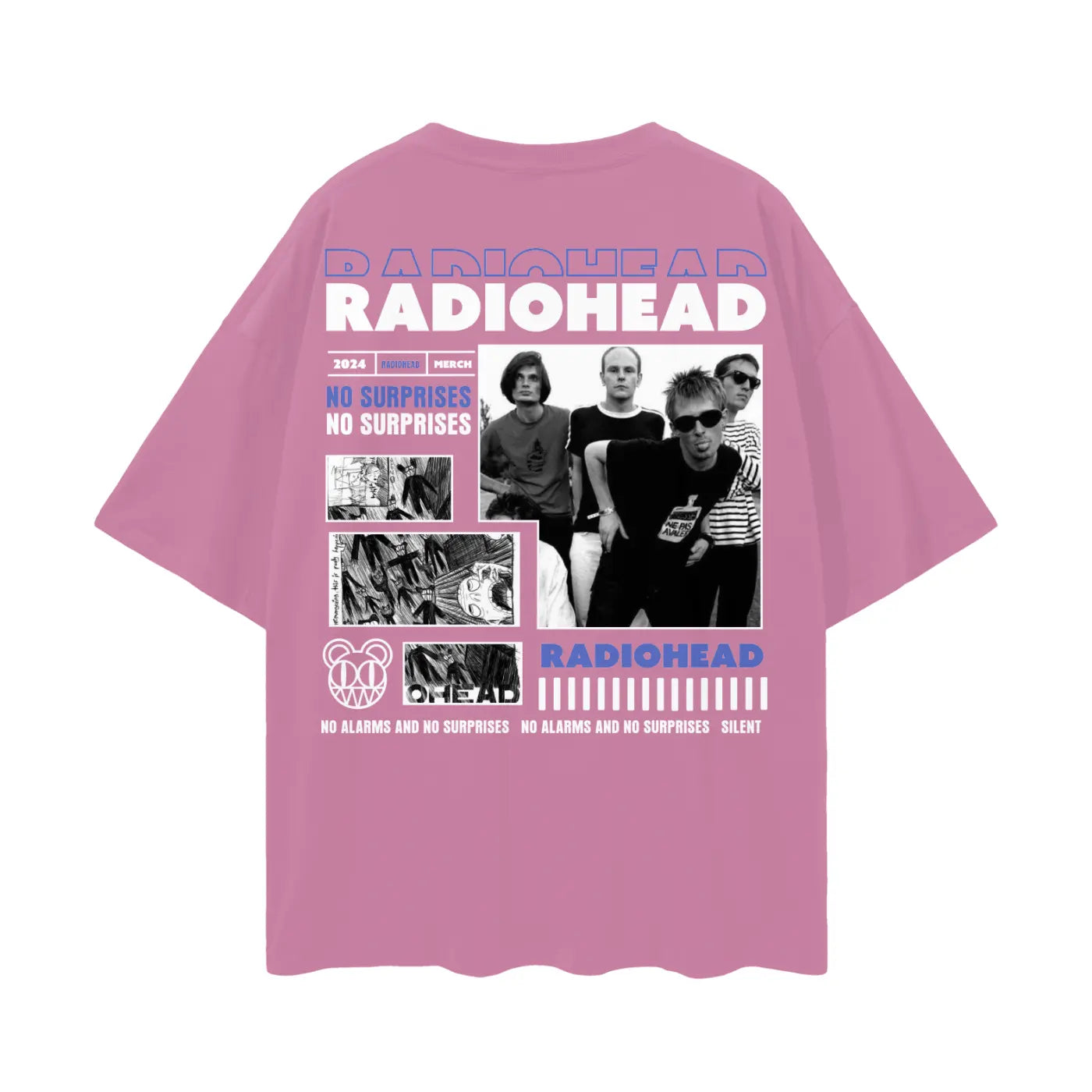 RADIOHEAD Oversize Deep Drop Shoulder Tee ODMPOD