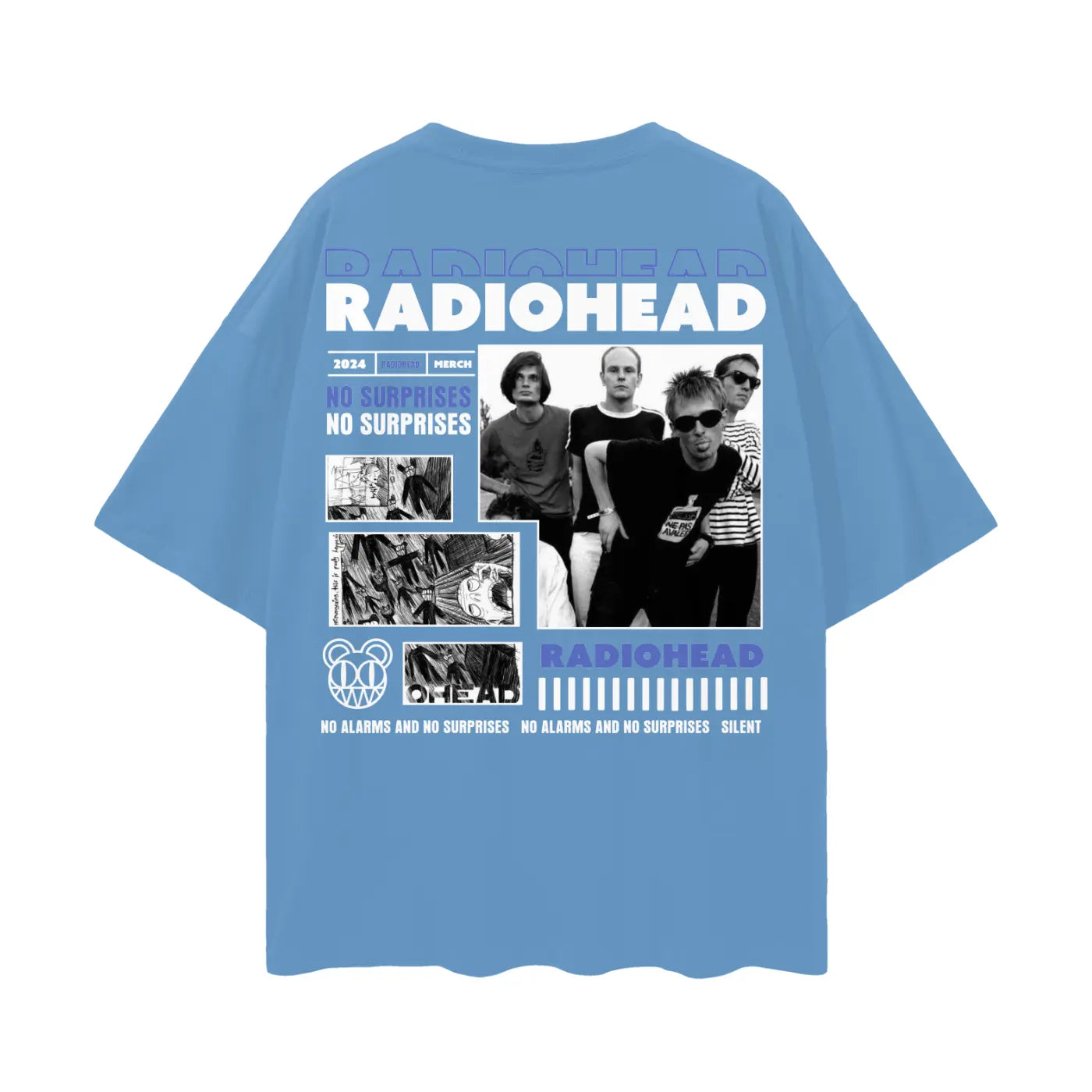 RADIOHEAD Oversize Deep Drop Shoulder Tee ODMPOD