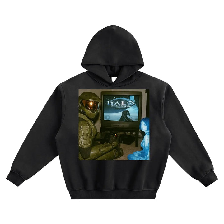 Retro Gaming Fleeced Boxy Hoodie ODMPOD