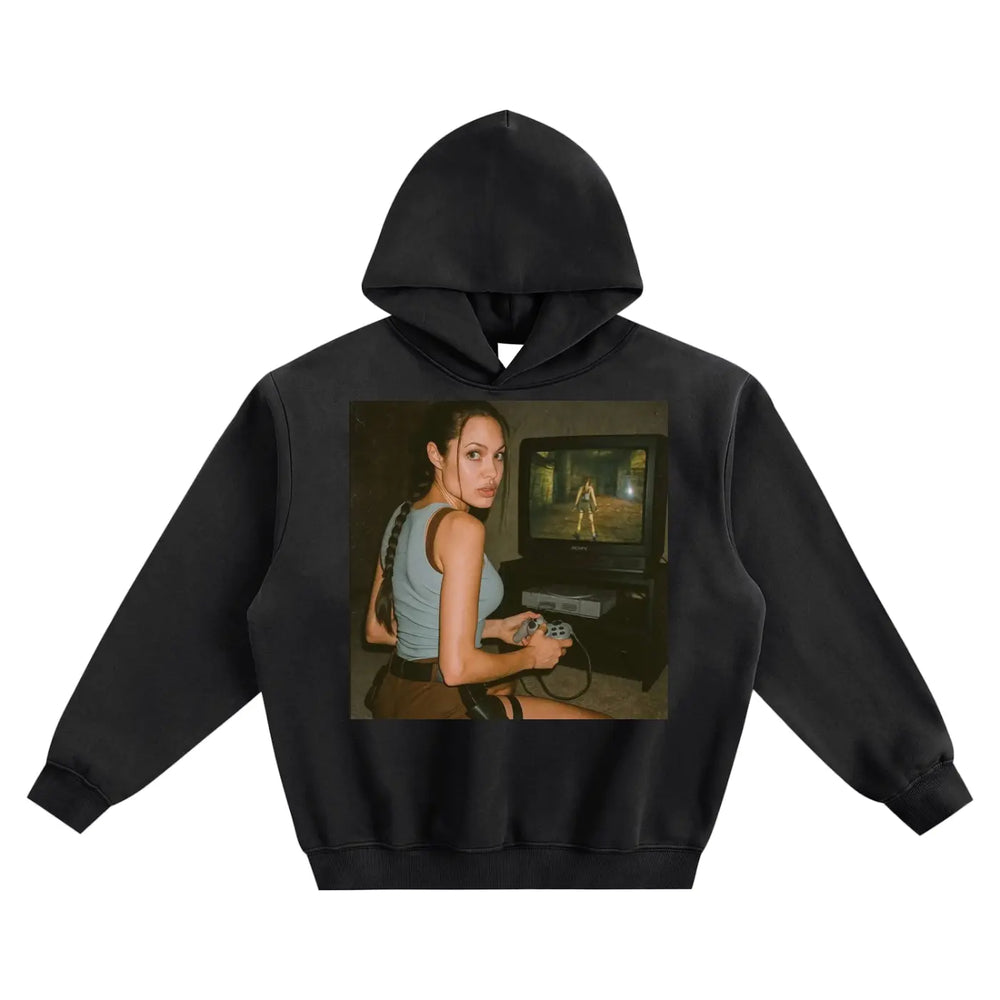 Retro Gaming Fleeced Boxy Hoodie ODMPOD