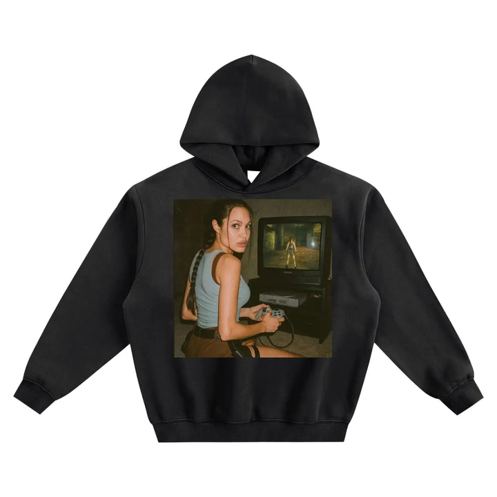 Retro Gaming Fleeced Boxy Hoodie ODMPOD