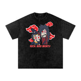 Rick and Morty x Naruto Acid Wash Oversize T-Shirt ODMPOD