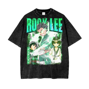 Rock Lee Naruto Oversize Snow Washed T-Shirt ODMPOD