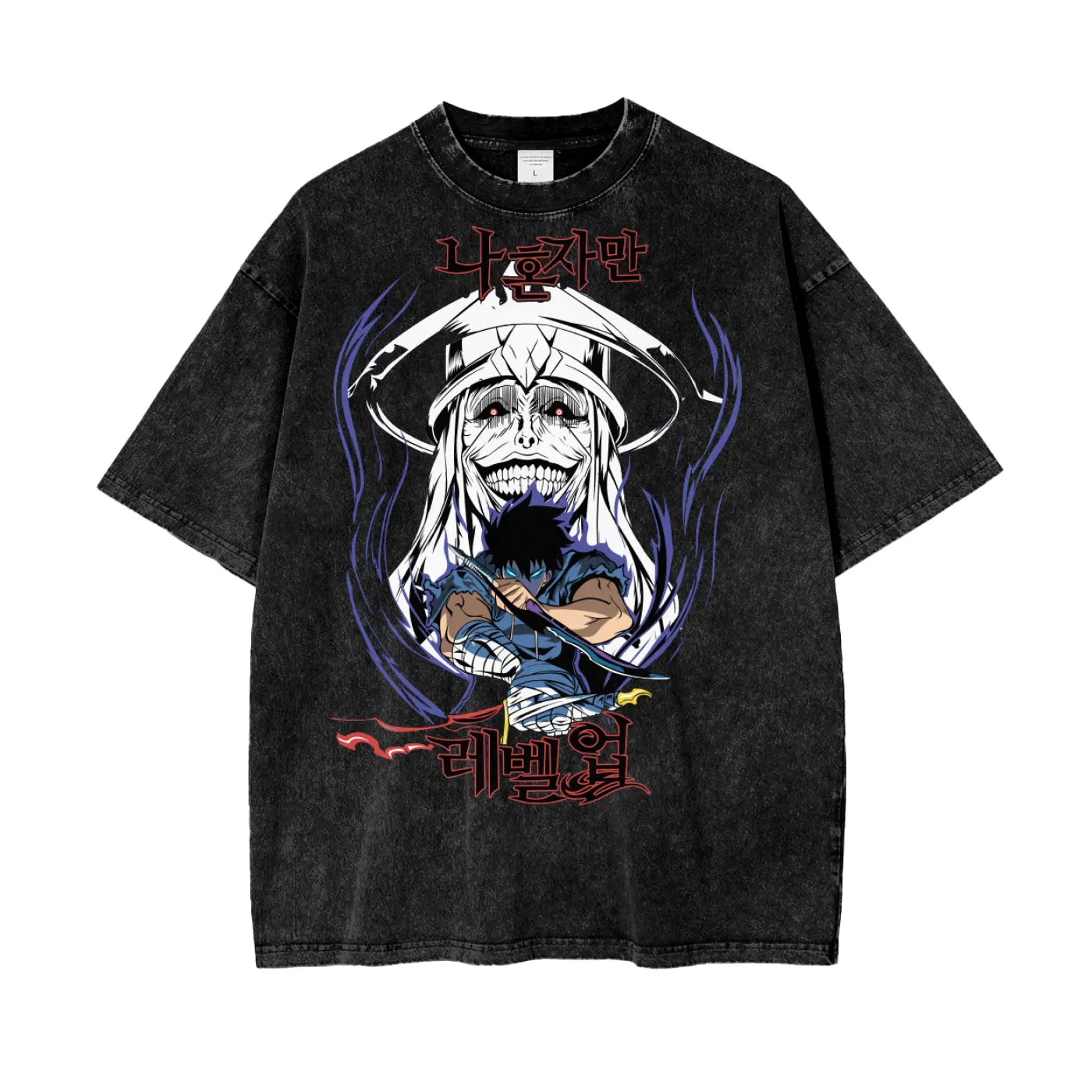 Solo Leveling Oversize Snow Washed T-Shirt ODMPOD