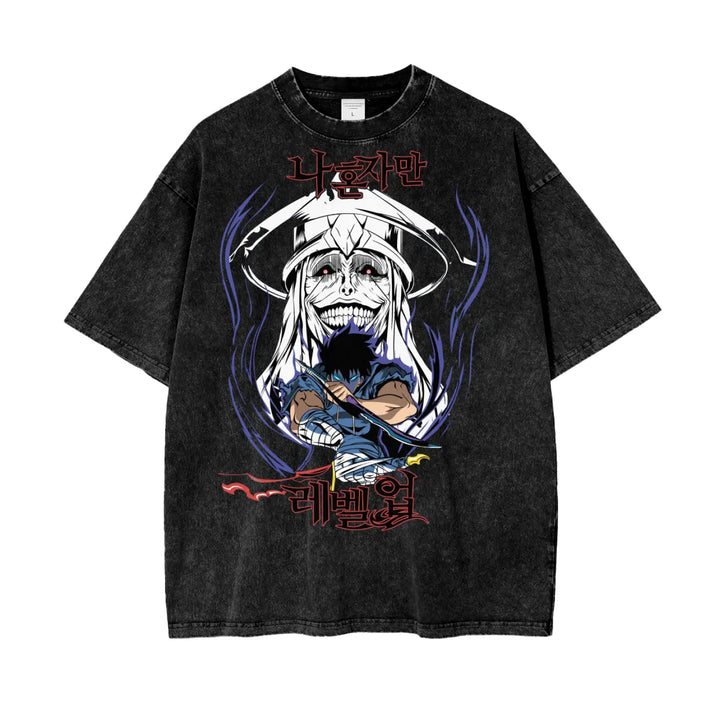 Solo Leveling Oversize Snow Washed T-Shirt ODMPOD