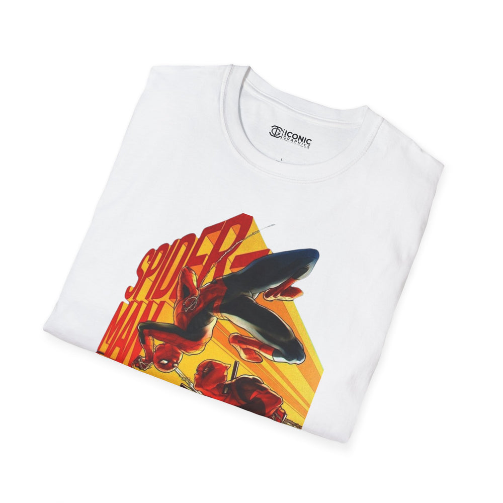 Spider-Man and Deadpool T-Shirt - IGZ Clothing  - Spider-Man and Deadpool Unisex Softstyle T-Shirt Best Price 26 at IGZ Clothing 