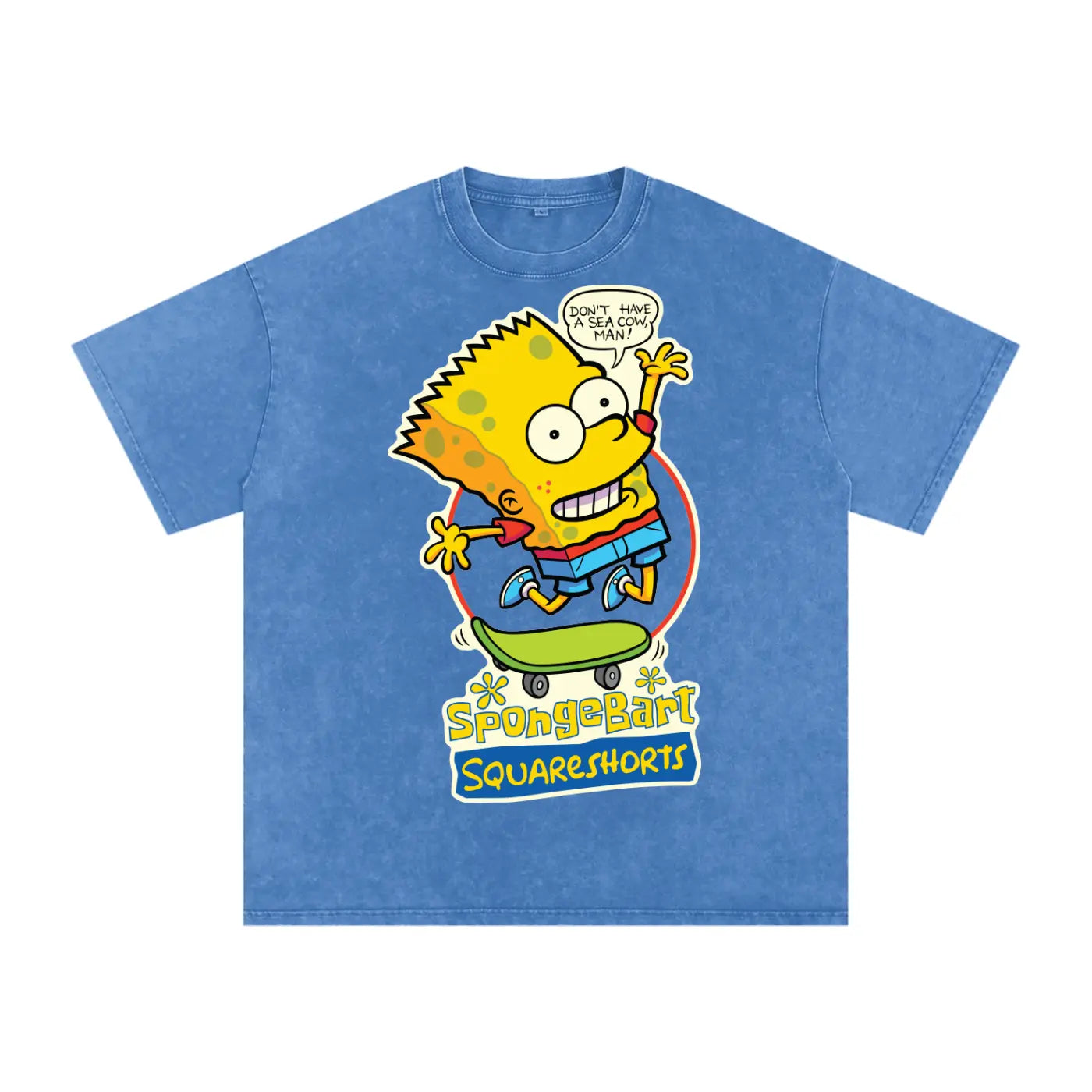Spongebob Bart Acid Wash Oversize T-Shirt - 250 GSM ODMPOD