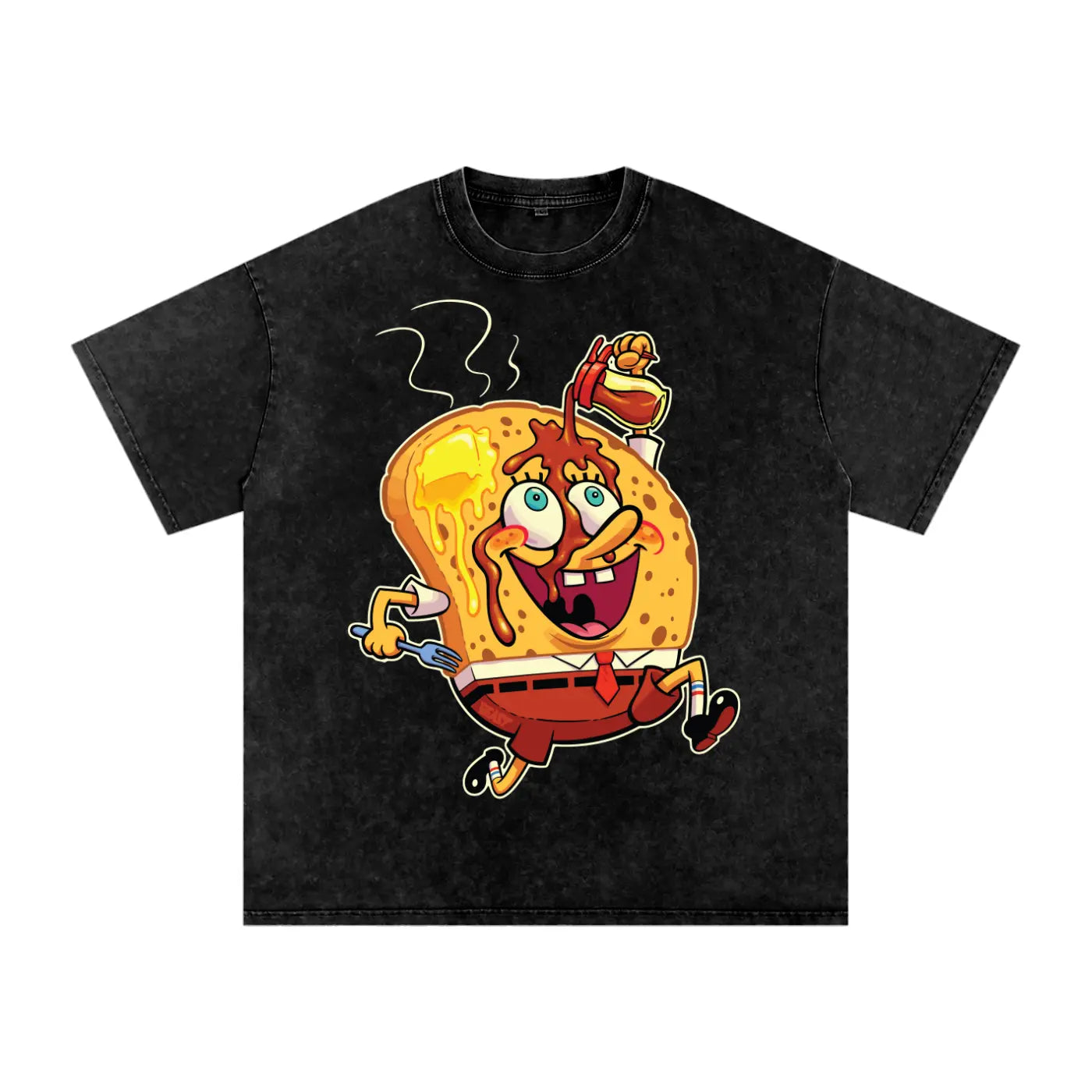 Spongebob pancake Acid Wash Oversize T-Shirt - 250 GSM ODMPOD
