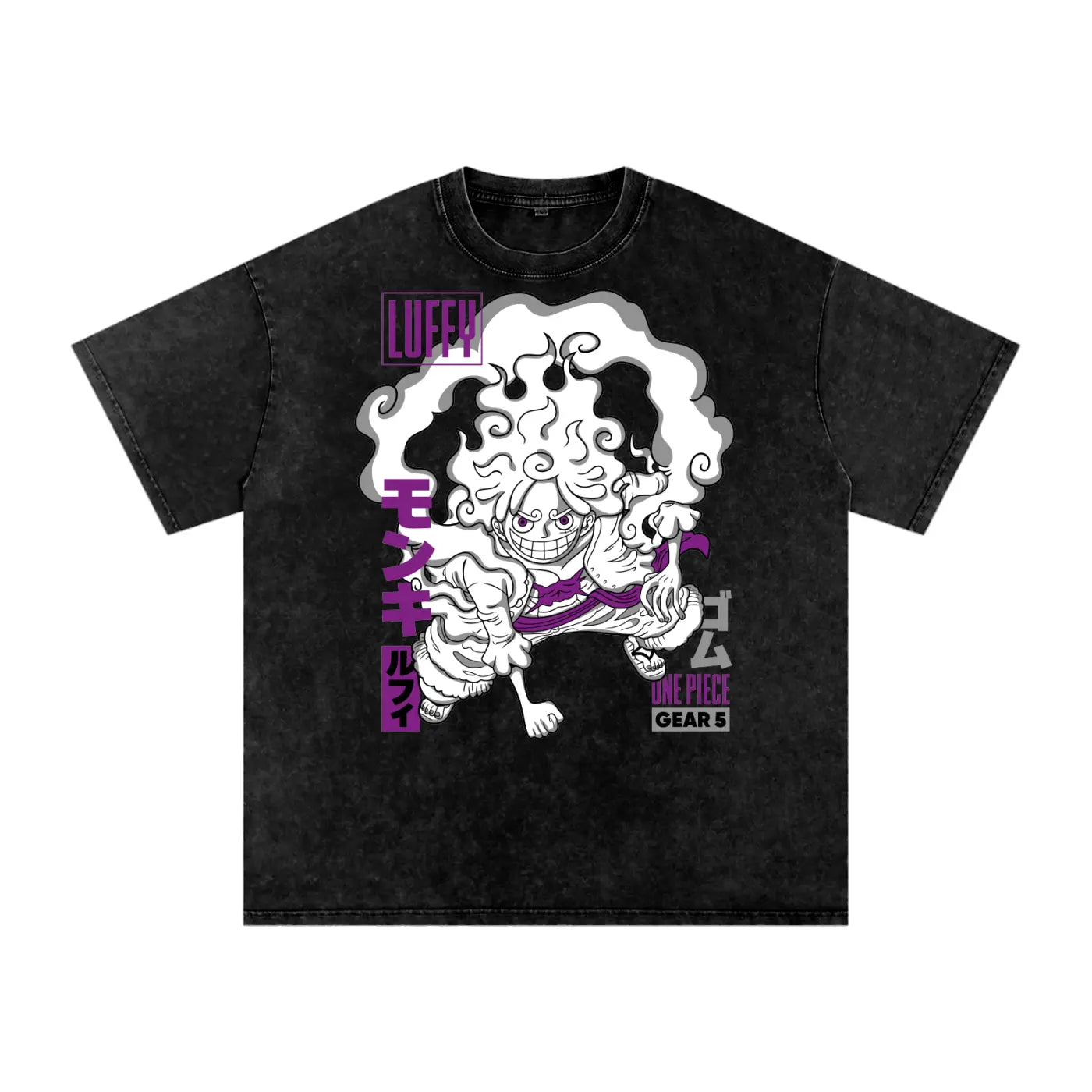 Sun god luffy One piece Acid Wash Oversize T-Shirt ODMPOD