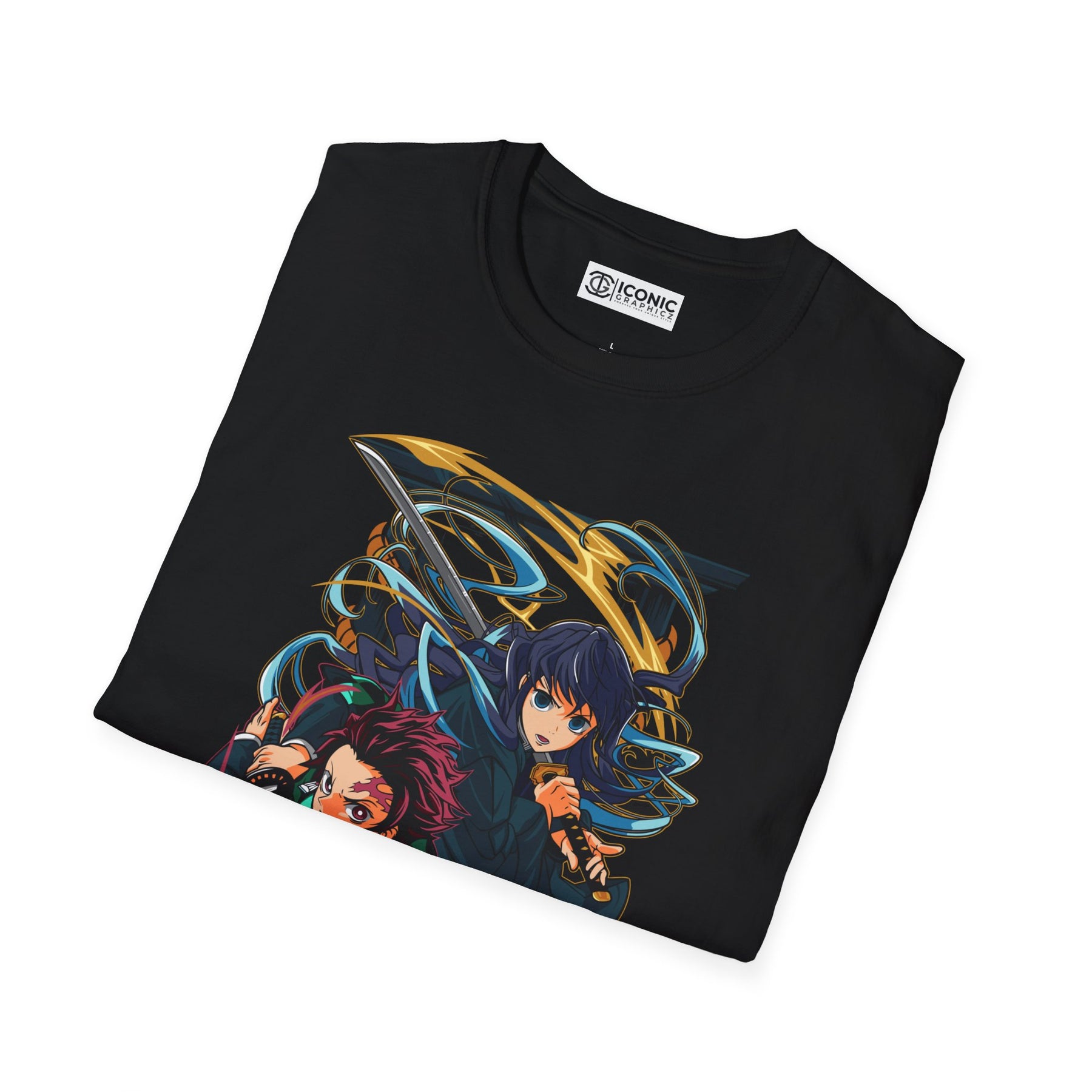 Tanjiro and Muichiro Demon Slayer T-Shirt - IGZ Clothing  - Tanjiro and Muichiro Unisex Softstyle T-Shirt Best Price 26 at IGZ Clothing 