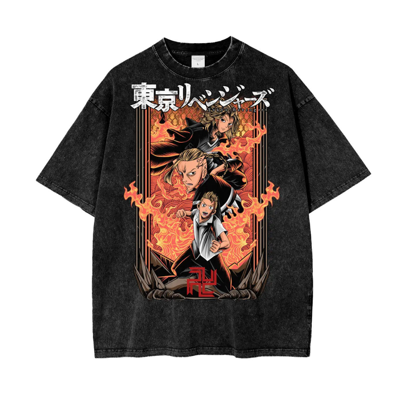 Tokyo Revengers Oversize Snow Washed T-Shirt ODMPOD