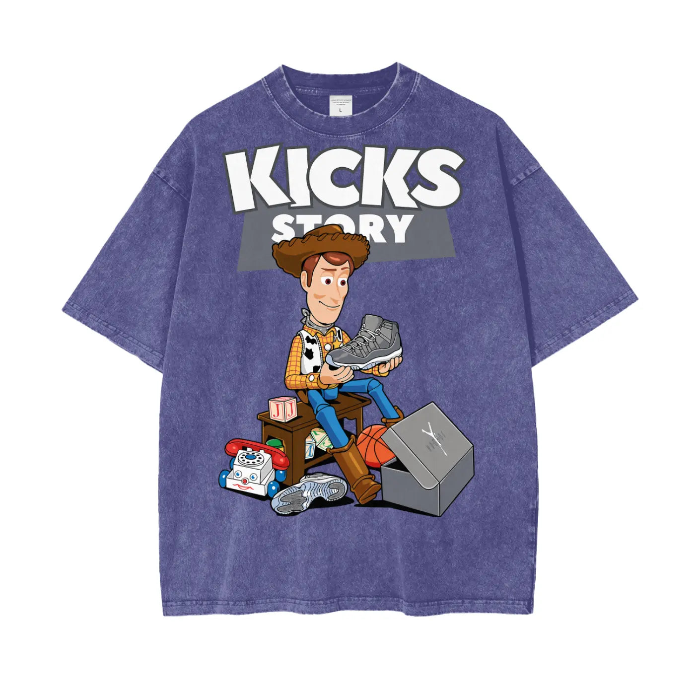 Toy Story Kicks Oversize Snow Washed T-Shirt ODMPOD