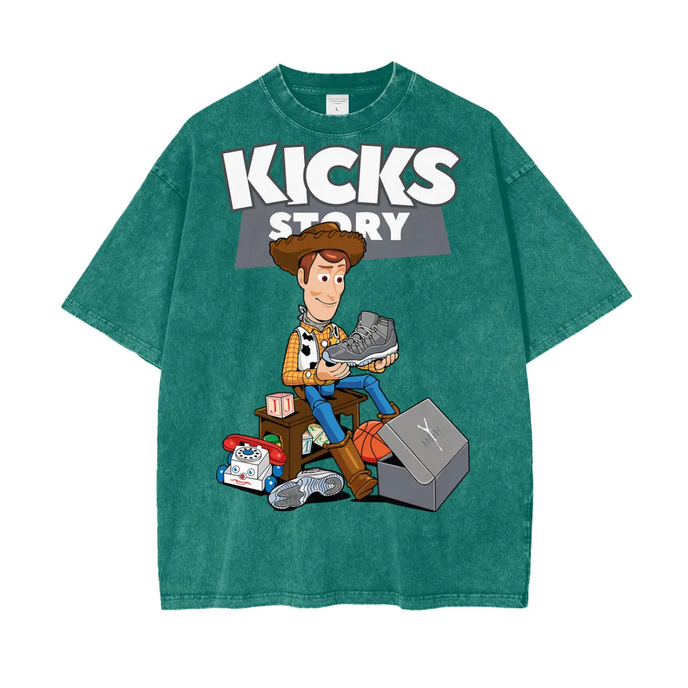 Toy Story Kicks Oversize Snow Washed T-Shirt ODMPOD