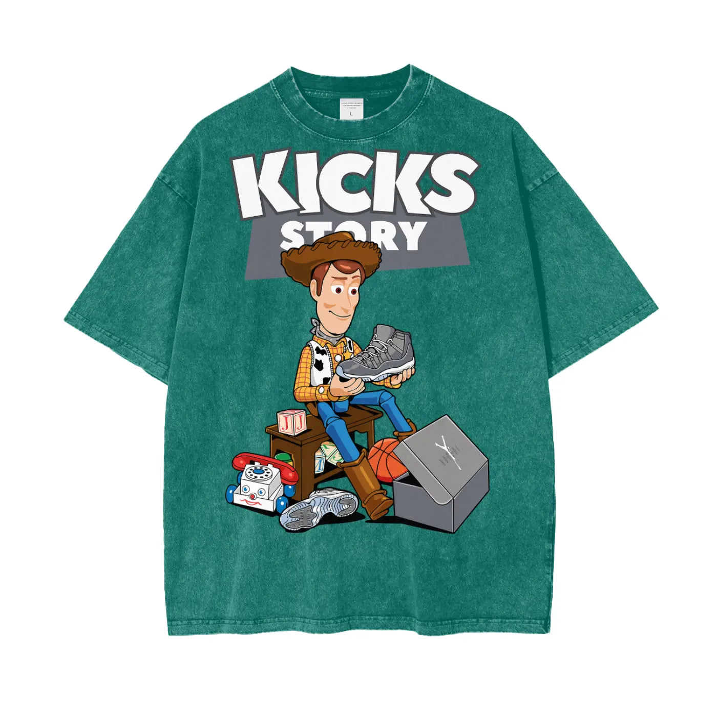 Toy Story Kicks Oversize Snow Washed T-Shirt ODMPOD