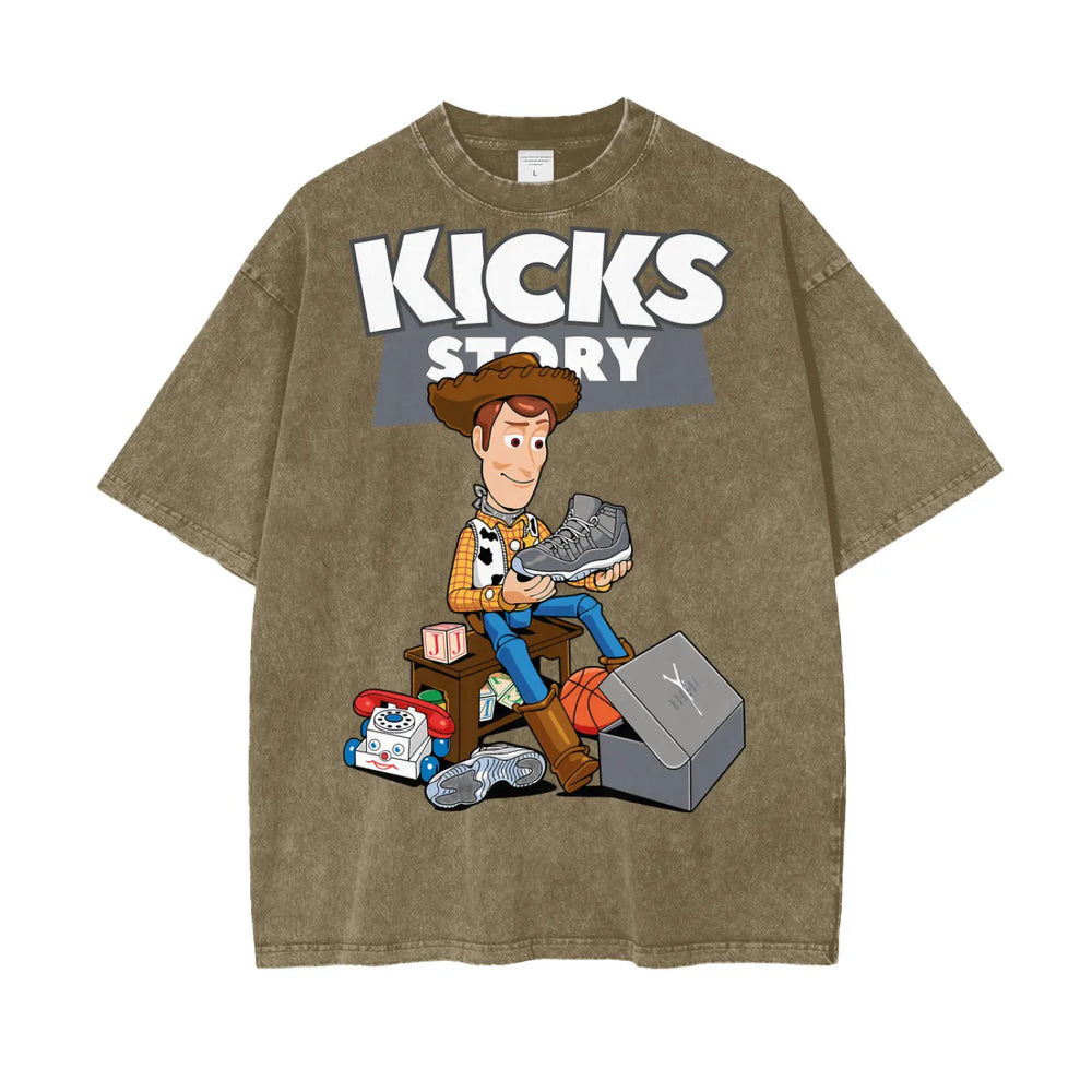 Toy Story Kicks Oversize Snow Washed T-Shirt ODMPOD